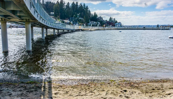 Utsikt Nedanför Piren Vid Meydenbauer Bay Park Bellevue Washington — Stockfoto