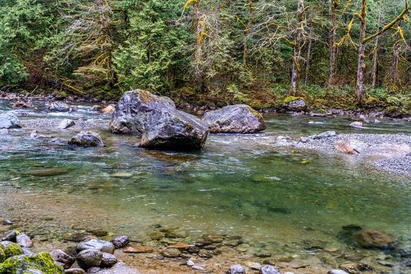 Una Vista Del Río Snoqualmie Cerca Twin Falls Estado Washington —  Fotos de Stock