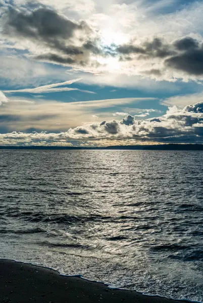 Nubes Dramáticas Flotan Sobre Puget Sound Washington State — Foto de Stock