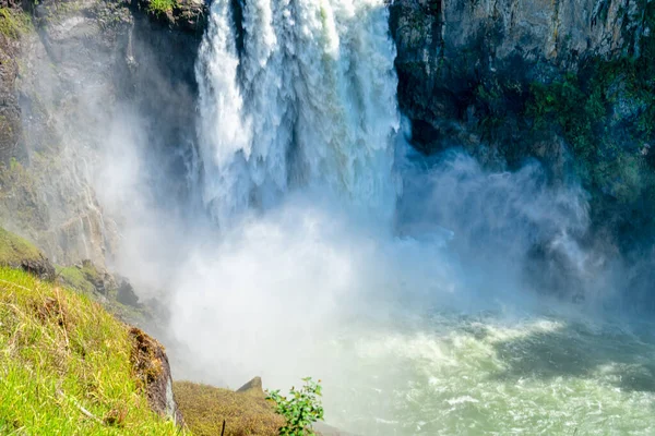 Voda Zřítí Dna Snoqualmie Falls Státě Washington — Stock fotografie