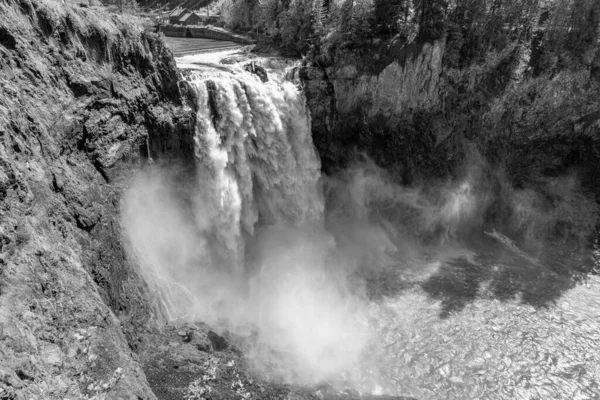 Kilátás Snoqualmie Falls Egy Erős Nap Washingtonban — Stock Fotó