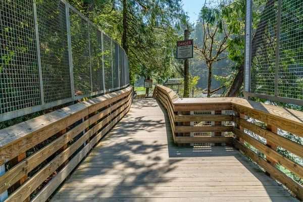 Une Promenade Bois Qui Mène Belvédère Snoqualmie Falls Dans État — Photo