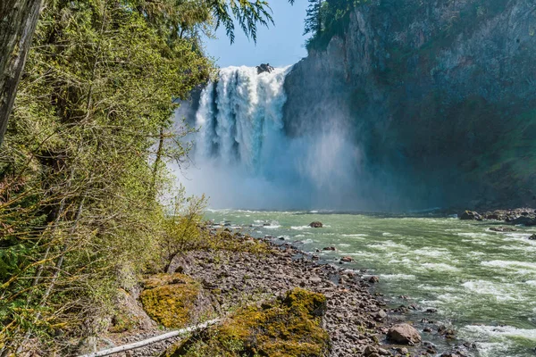 Pohled Snoqualmie Falls Řeky Státě Washington — Stock fotografie