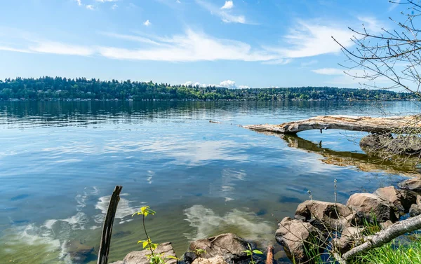 Veduta Delle Case Sul Lago Washington Kenmore Washington — Foto Stock