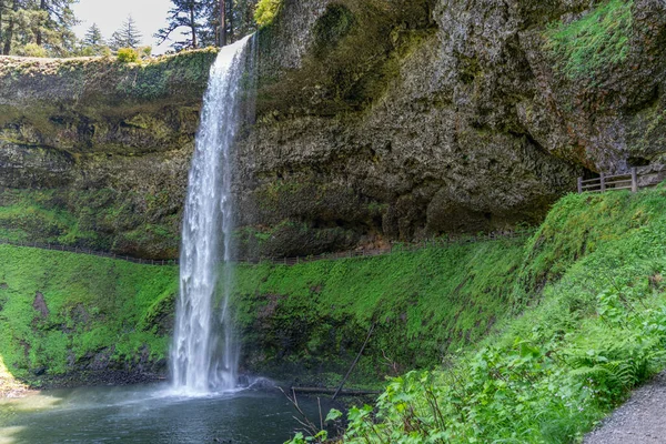 Fullständig Bild South Falls Vid Silver Falls State Park Oregon — Stockfoto