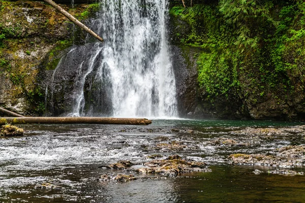 Вид Дно Верхнього Водоспаду Парку Срібних Водоспадів Штату Орегон — стокове фото