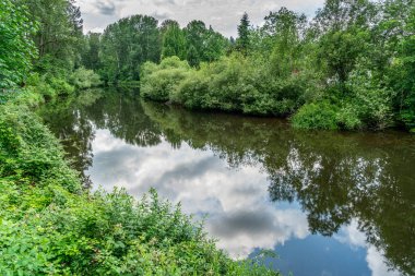 Washington, Bothell 'deki Sammamish Nehri' nin manzarası..