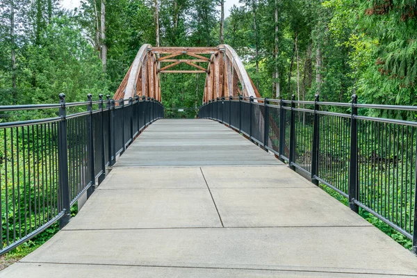 Uma Passarela Para Uma Ponte Pedonal Bothell Washington — Fotografia de Stock