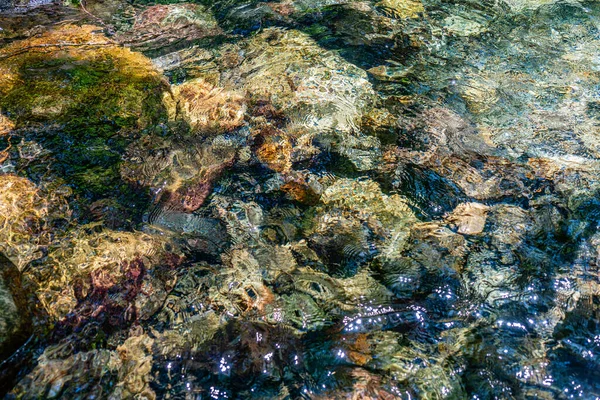 Eine Hintergrundaufnahme Von Felsen Unter Klarem Wasser Einem Bach Bundesstaat — Stockfoto
