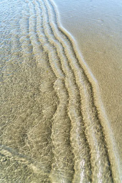 Ocean Water Forms Patterns Sand Reaches Shore Moclips Washington — Stock Photo, Image