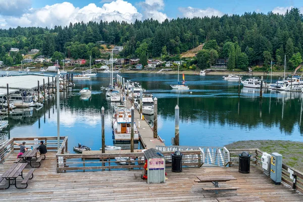 Boten Liggen Afgemeerd Een Jachthaven Gig Harbor Washington — Stockfoto