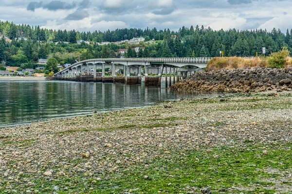 Gig Limanı Yakınlarındaki Fox Adası Köprüsü Manzarası Washington — Stok fotoğraf