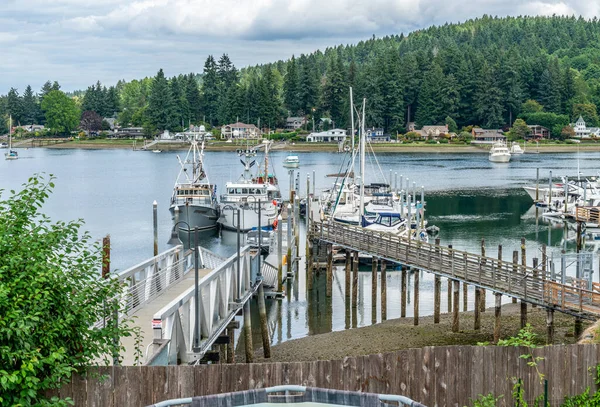 Utsikt Över Hamnen Och Båten Gig Harbor Washington — Stockfoto