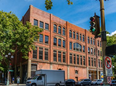 Seattle, Washington 'daki eski bir binanın manzarası..