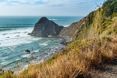 Oregon Eyaleti kıyılarında bir nokta manzarası.