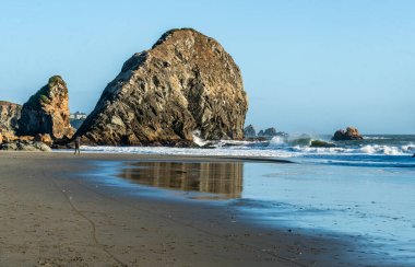 Brookings, Oregon 'daki Harris State Park plajında kaya oluşumları.
