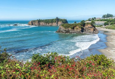 Brookings, Oregon 'daki Chetco Point' ten kaya oluşumlarının görüntüsü.