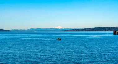 Edmonds, Washington 'daki marina manzarası..