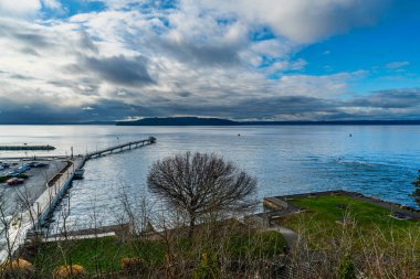 Des Moines, Washington 'daki iskelede bir veiw..