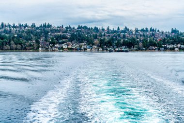 Vashon Adası feribotu Batı Seattle, Washington limanından kalkıyor..