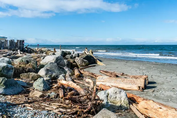 Oak Harbor, Washington 'daki West Beach' te büyük bir rocka ve kum vadisi.