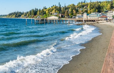 Redondo Beach, Washington 'daki rıhtım manzarası.