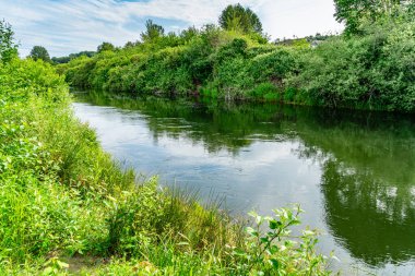 Kent, Washington 'daki Green River' ın manzara görüntüsü..