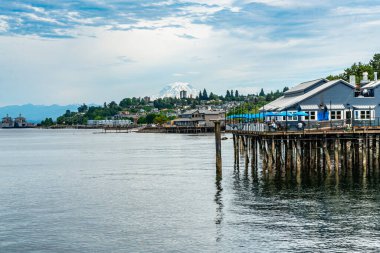 Ruston, Washington 'daki kıyı şeridi manzarası.