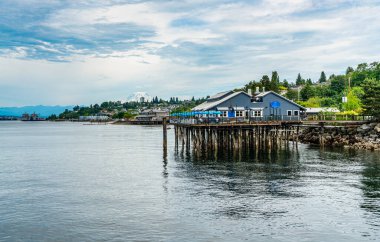 Ruston, Washington 'daki kıyı şeridi manzarası.