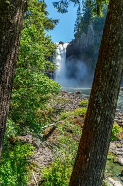 Washington 'daki Snoqualmie Şelalesi' nde sular taşar.