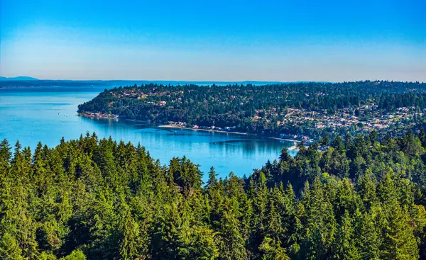 stock image A view from above the shoreline in Burien, Washington