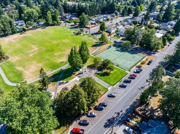 stock image An aerial view of Lake Burien School Memorial Park in Burien, Washington.