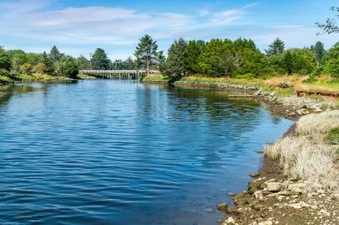 Washington 'da Copalis Nehri' ni kaplayan köprünün manzarası.
