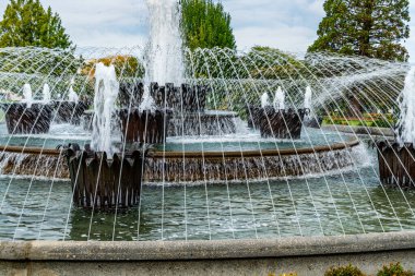 Olympia 'daki Washington Eyaleti' nin başkentindeki çeşmenin yakın çekim görüntüsü..