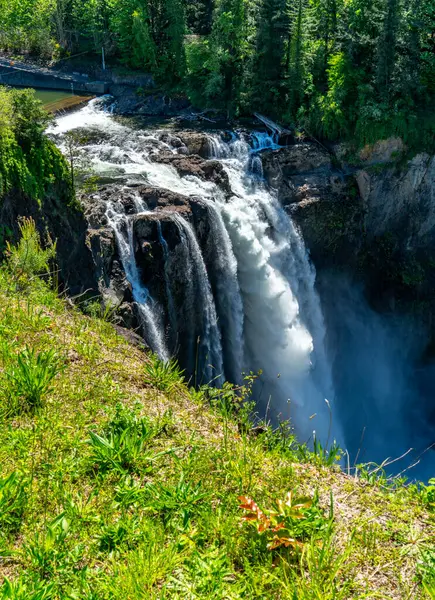 Washington 'daki Snoqualmie Falls' un zirvesi.