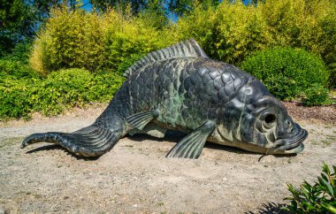 Güney Seattle, Washington 'da bir parkta balık sanatı.
