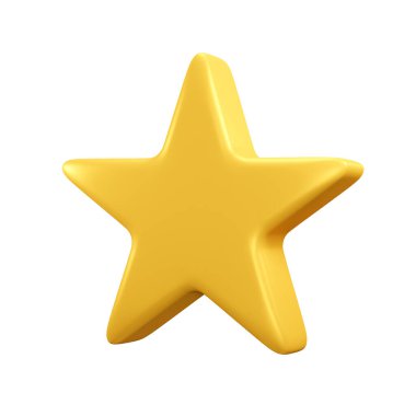 yıldız simgesi izole edilmiş beyaz arkaplan - 3B görüntüleme