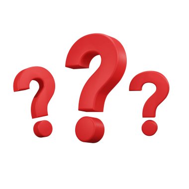 Soru işareti simgesi işareti işareti ya da beyaz arkaplandaki SSS ve QA cevap çözümü bilgisini sorun. simge, bildirim işareti - 3B görüntüleme