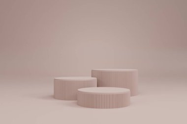 Lüks, yuvarlak ahşap platformlar, temiz ve parlak arka plan, gölge arka plan, kozmetik ürün