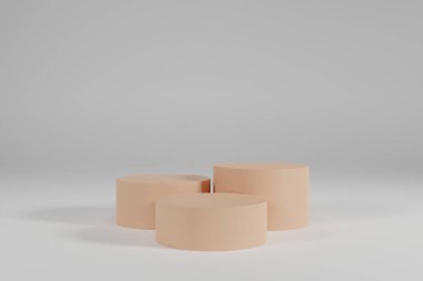 Temel renk platformu, beyaz arkaplan, temiz ve parlak arka plan, gölge arkaplan, podyum, kozmetik ürün - 3D görüntüleme