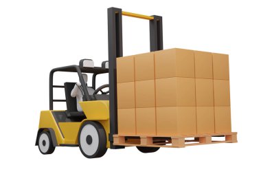 Kargo Paleti ile forklift - 3B oluşturma