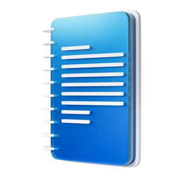 Sayfalı 3B Mavi Not Defteri