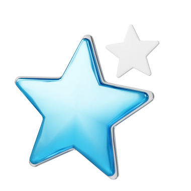 3D Mavi ve Beyaz Yıldız Grafikleri