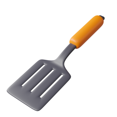 Turuncu saplı 3B Mutfak Spatula 'sı
