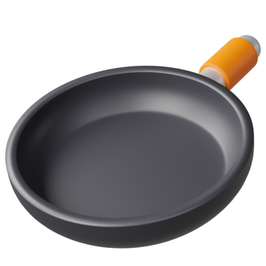Turuncu saplı 3B Gri Kızartma Tavası