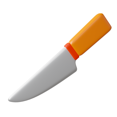 3D Renkli Mutfak Bıçağı Çizimi