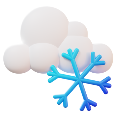 3D Kar Tanesi ve Bulut İllüstrasyonu - iklim, hava