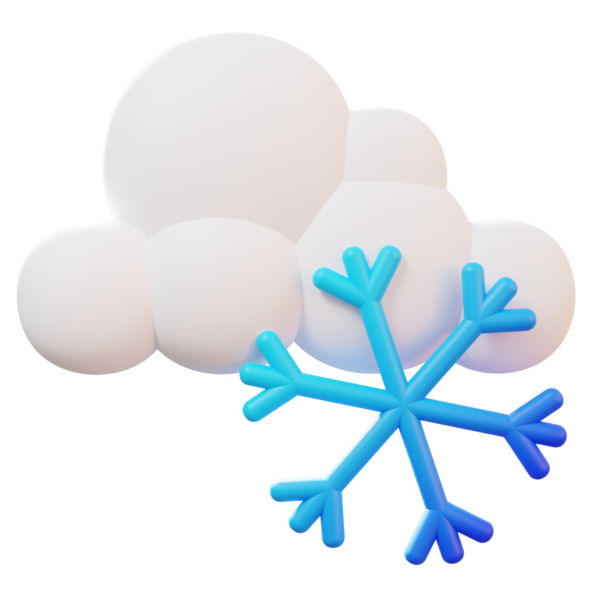3D Kar Tanesi ve Bulut İllüstrasyonu - iklim, hava