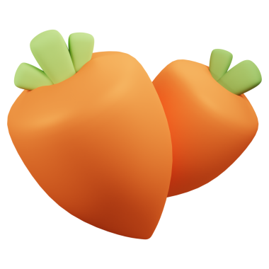 Beyaz arka planda izole edilmiş üç boyutlu resimde şirin havuç. Taze kök sebze. Yemek ve yemek kavramları. bahar sebzesi.