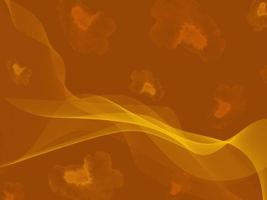 Soyut illüstrasyon, çizgilerin ve şekillerin arkaplanı, turuncu tonlarda. El çizimi arkaplan